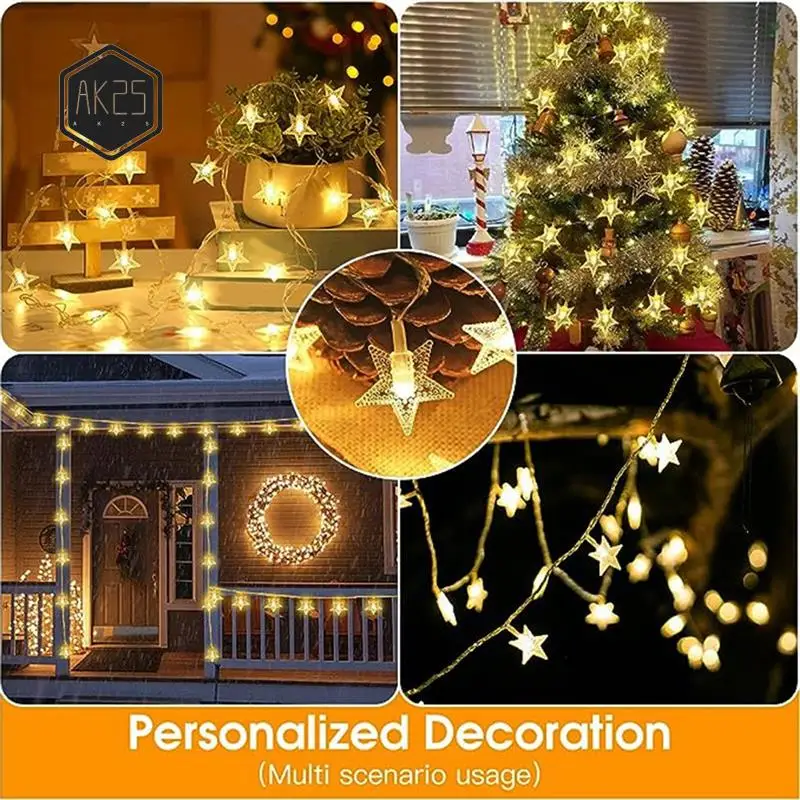 AK25-2 Strings Of Christmas Star Lights Halloween String Lights Holiday Window Decoration
AK25-2 Strings Of Christmas Star Lights Halloween String Lights Holiday Window Decoration