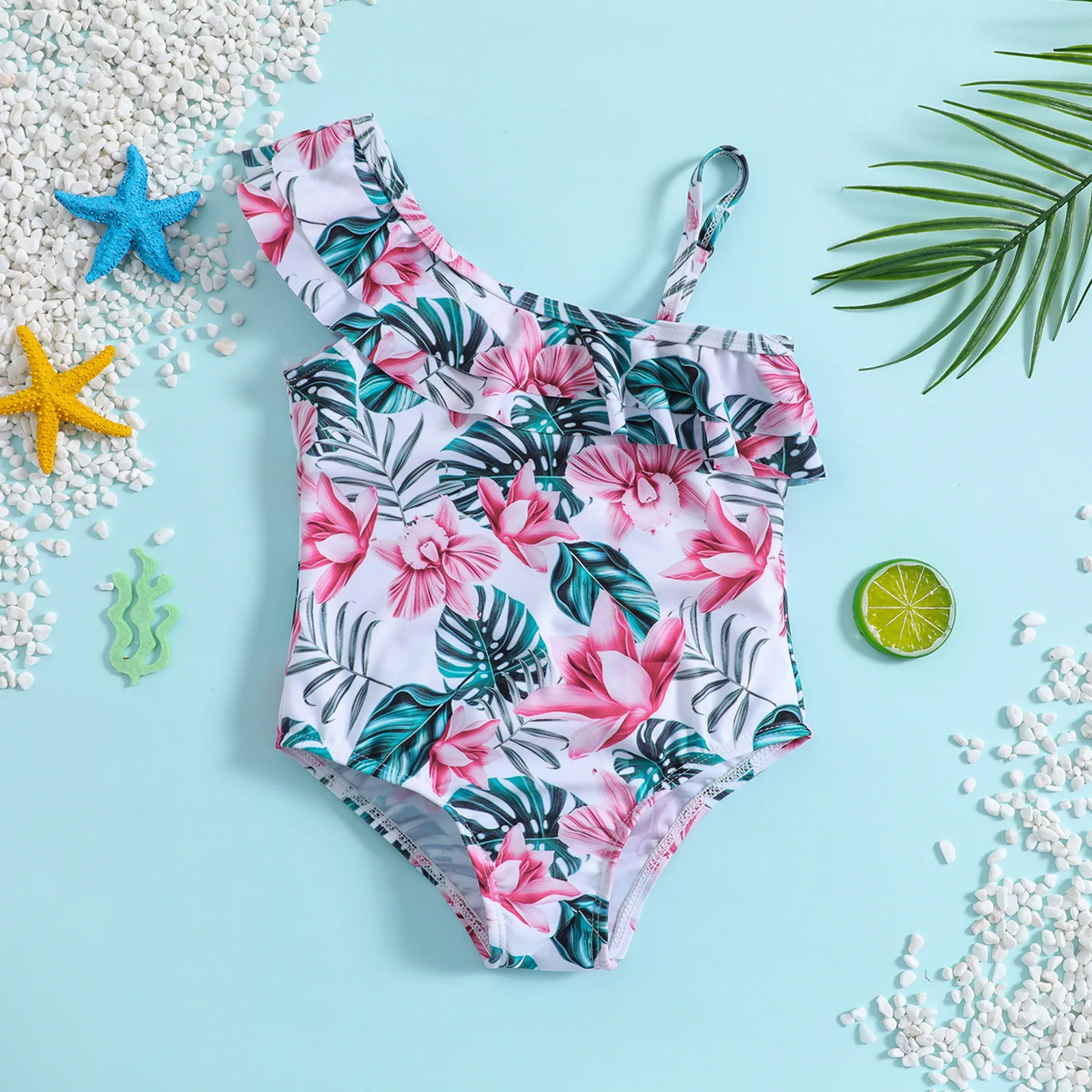 PearlPaddlers Girls Floral One-piece Swimsuit One Shoulder Suspenders Kids Swimsuit Hot Spring Cute Print Bikini
PearlPaddlers Girls Floral One-piece Swimsuit One Shoulder Suspenders Kids Swimsuit Hot Spring Cute Print Bikini