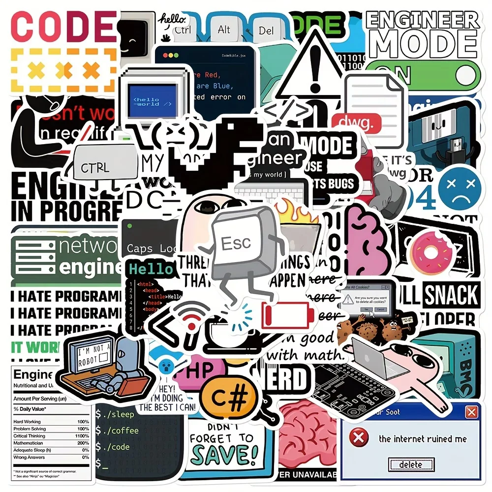 50 шт. наклеек YWWBLD с изображением программиста — водонепроницаемые матовые самоклеящиеся наклейки из ПВХ с техническим юмором | Мемы на тему программирования для инженеров
50 шт. наклеек YWWBLD с изображением программиста — водонепроницаемые матовые самоклеящиеся наклейки из ПВХ с техническим юмором | Мемы на тему программирования для инженеров