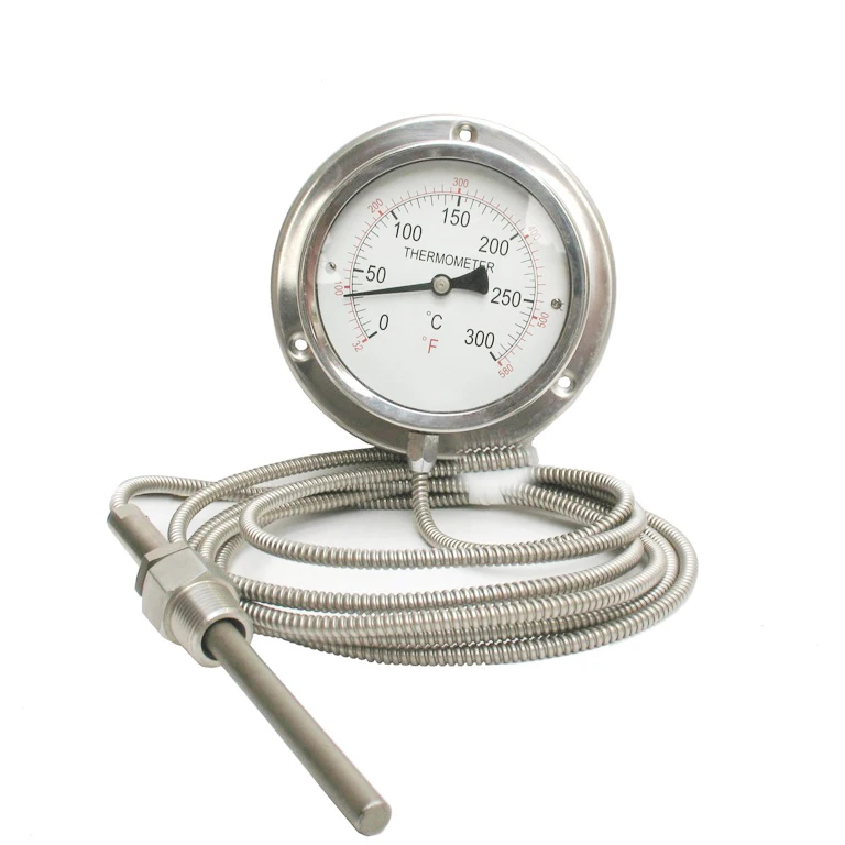 Factory Engine Oil Glycerine Filled Vacuum Pump Industrial 0-650 Degrees Bimetal Thermometer Temperature Pressure Gauge
Factory Engine Oil Glycerine Filled Vacuum Pump Industrial 0-650 Degrees Bimetal Thermometer Temperature Pressure Gauge