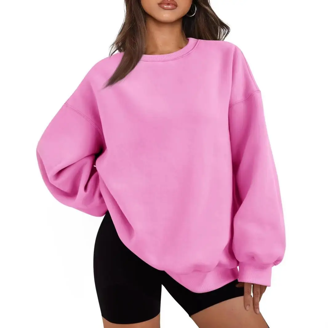 Women's Casual Drop Shoulder Thermal Lined Sweatshirt Waist-Cinching Regular Sleeve Length Color round Neck Top
Women's Casual Drop Shoulder Thermal Lined Sweatshirt Waist-Cinching Regular Sleeve Length Color round Neck Top