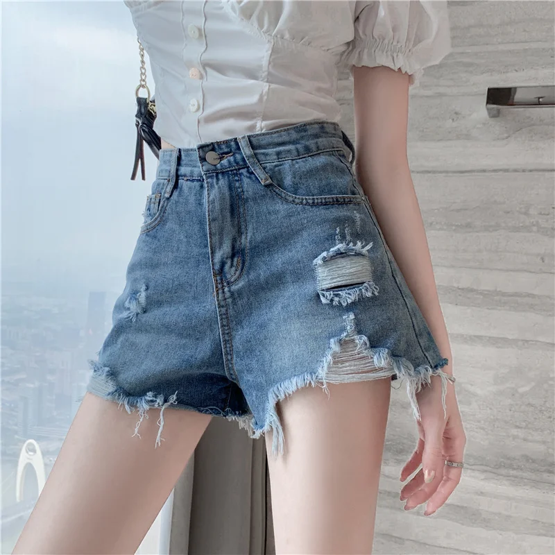 Women's Denim Shorts Summer New plus Size Loose Slimming A-Line Hole Wide Leg Hot Pants High Waist Short Pants Jeans
Women's Denim Shorts Summer New plus Size Loose Slimming A-Line Hole Wide Leg Hot Pants High Waist Short Pants Jeans