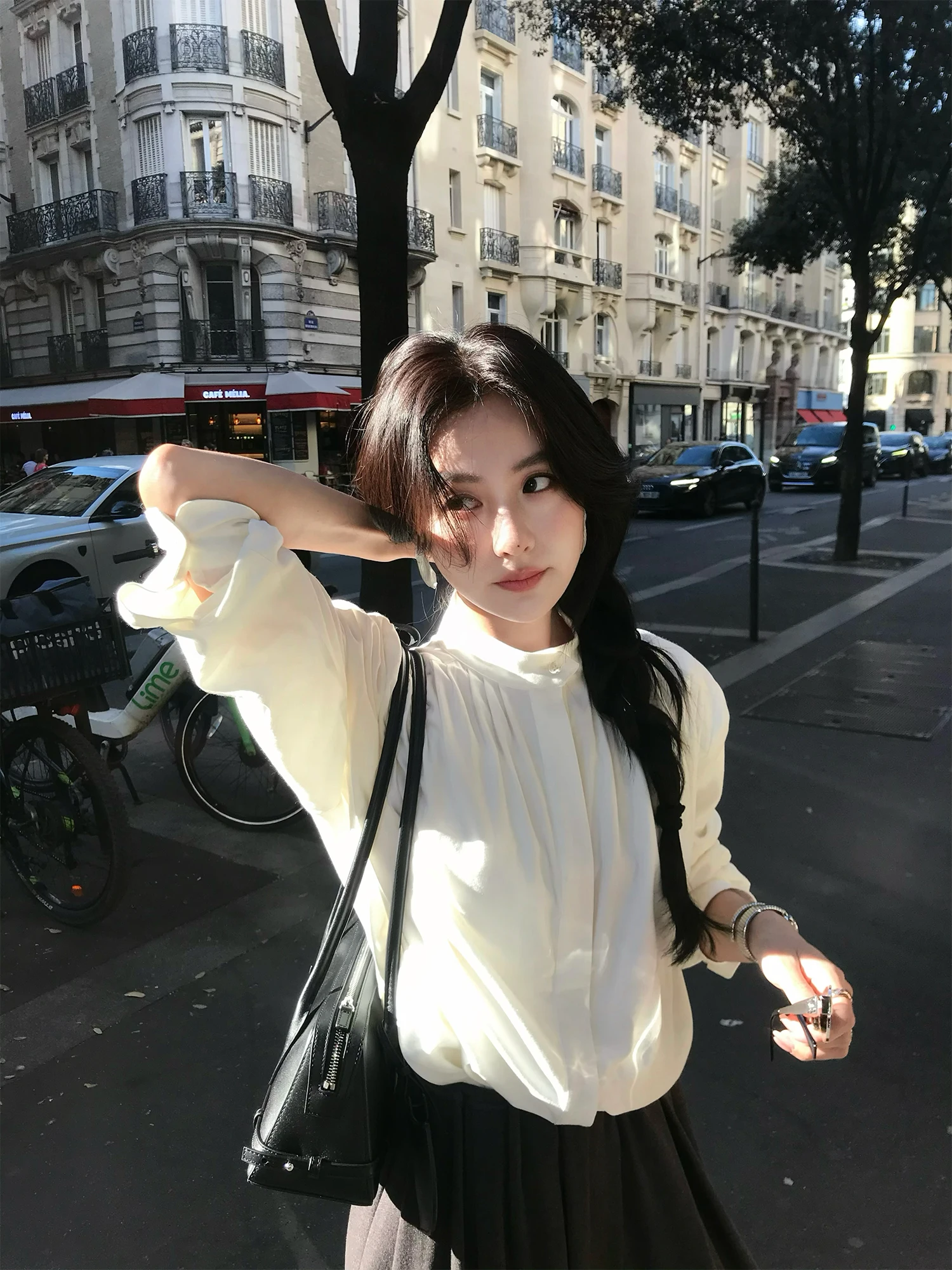 Женская плиссированная рубашка EAR RAE из смесового хлопка и шерсти с мягким воротником-стойкой, повседневная, свободного кроя, с длинными рукавами
Женская плиссированная рубашка EAR RAE из смесового хлопка и шерсти с мягким воротником-стойкой, повседневная, свободного кроя, с длинными рукавами