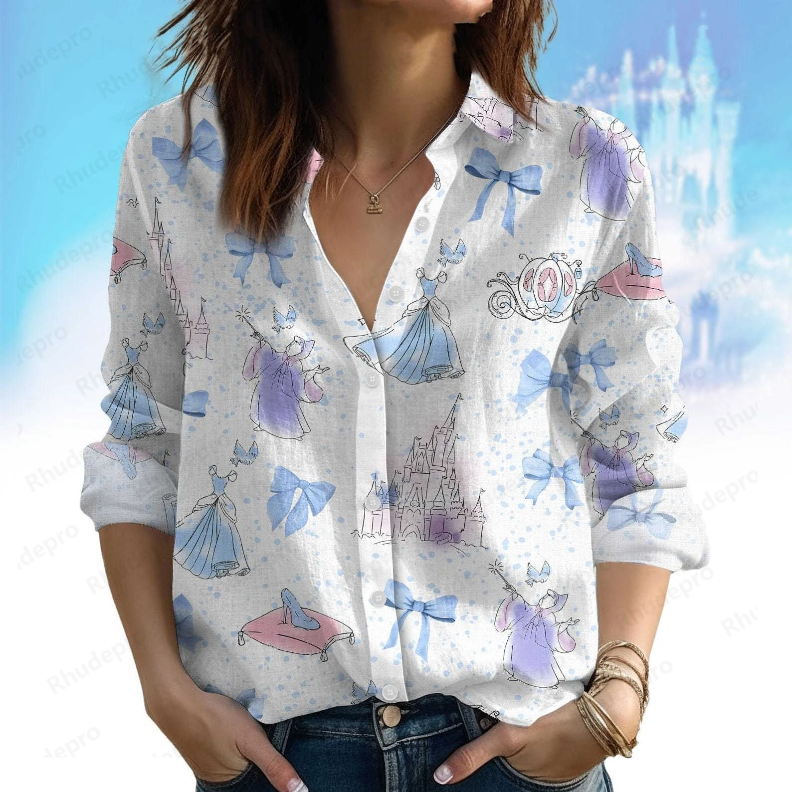 Disney Cinderella Hawaii Women's Shirt Summer Long Sleeves Button Shirt 3D Print Fashion Casual Y2K Women's T-Shirt
Disney Cinderella Hawaii Women's Shirt Summer Long Sleeves Button Shirt 3D Print Fashion Casual Y2K Women's T-Shirt
