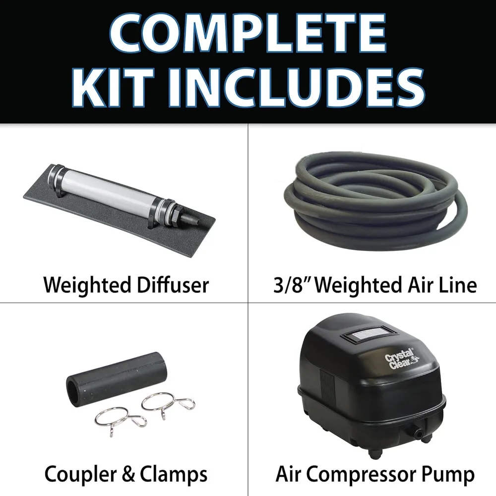 CrystalClear KoiAir Mini, Complete Pond Aeration Kit, Water Garden Oxygenation Bubbler System Adds Oxygen
CrystalClear KoiAir Mini, Complete Pond Aeration Kit, Water Garden Oxygenation Bubbler System Adds Oxygen