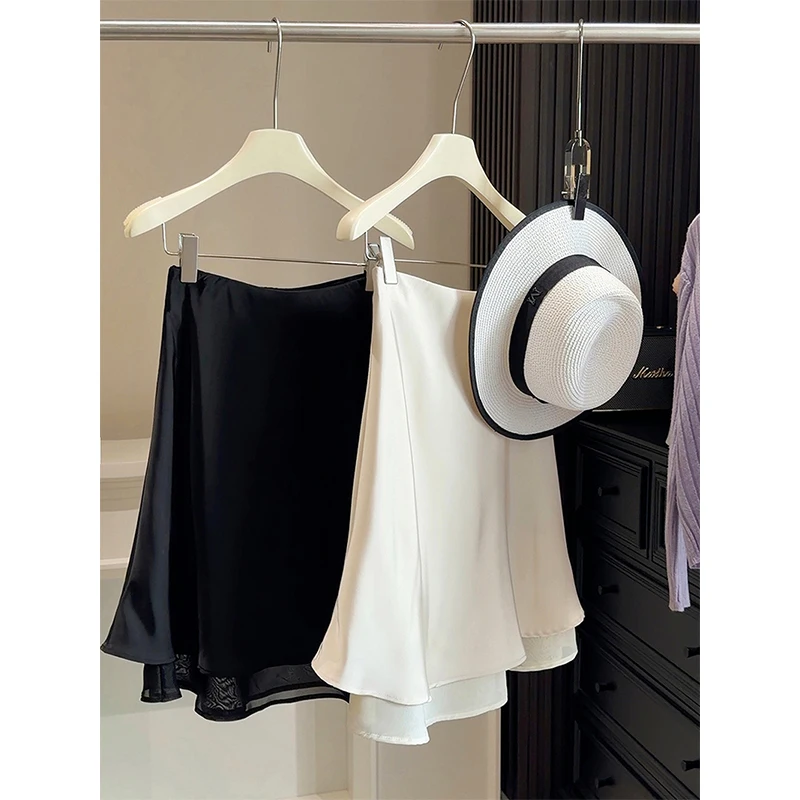 MEXZT Elegant Satin Mini Skirt Women Fashion Mesh Patchwork Black Skirt Summer Ladies Korean High Waist Design A Line Faldas New
MEXZT Elegant Satin Mini Skirt Women Fashion Mesh Patchwork Black Skirt Summer Ladies Korean High Waist Design A Line Faldas New