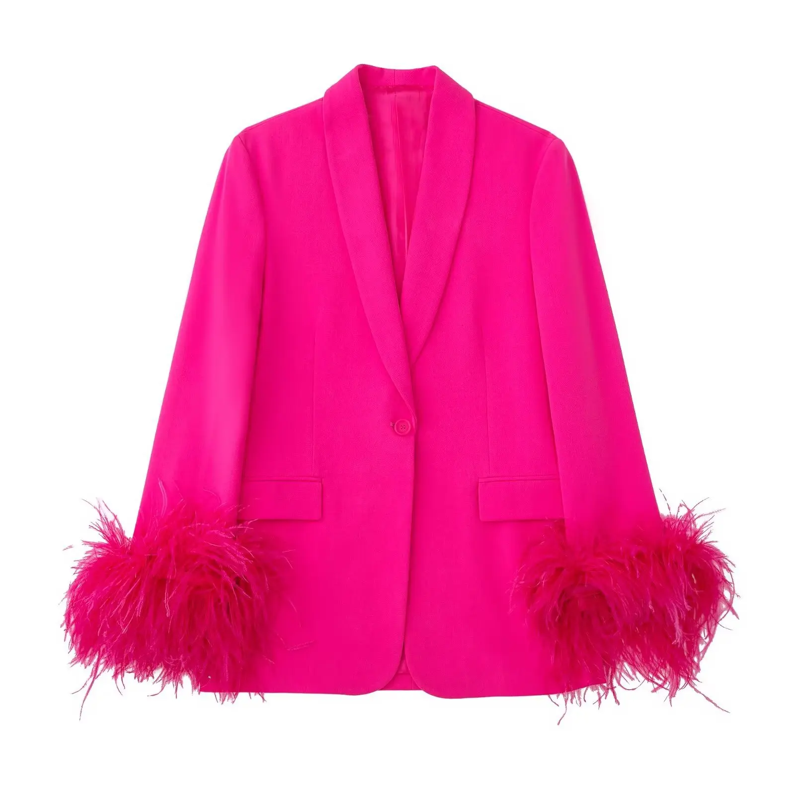 Feather Spliced Design Fashion Women's Blazer Notched Collar Slim Solid Color Short Coat 2025 Autumn New
Feather Spliced Design Fashion Women's Blazer Notched Collar Slim Solid Color Short Coat 2025 Autumn New