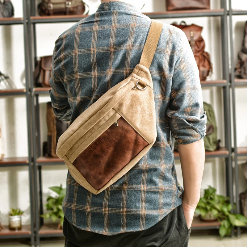 Retro canvas men's waist bag outdoor chest bag, canvas crossbody bag men's waist backpack, large-capacity chest bag trendy
Retro canvas men's waist bag outdoor chest bag, canvas crossbody bag men's waist backpack, large-capacity chest bag trendy