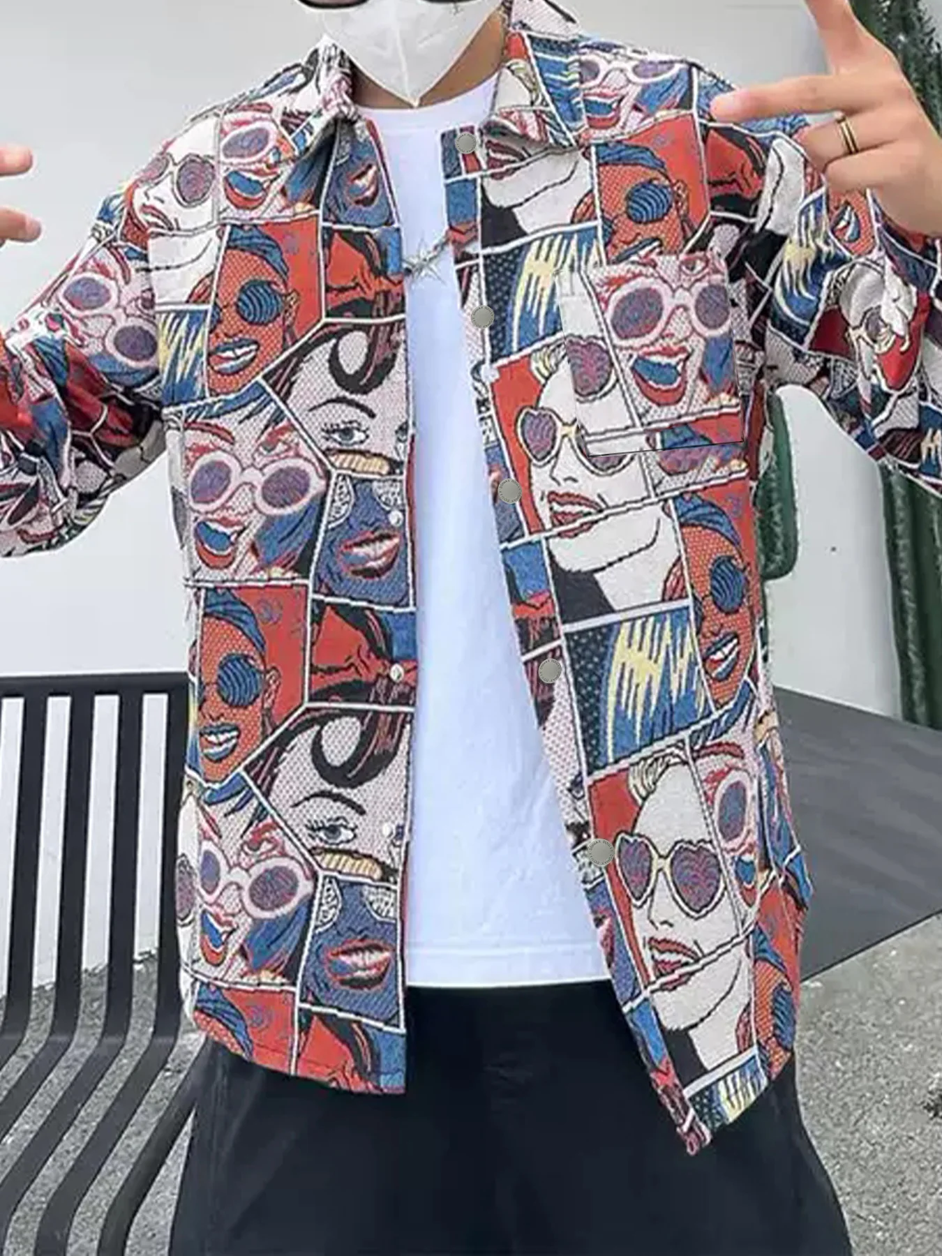 Men's Street-Style Jacquard Work Jacket Vintage Fun Cartoon Anime Design American Style Spring Autumn Trend
Men's Street-Style Jacquard Work Jacket Vintage Fun Cartoon Anime Design American Style Spring Autumn Trend