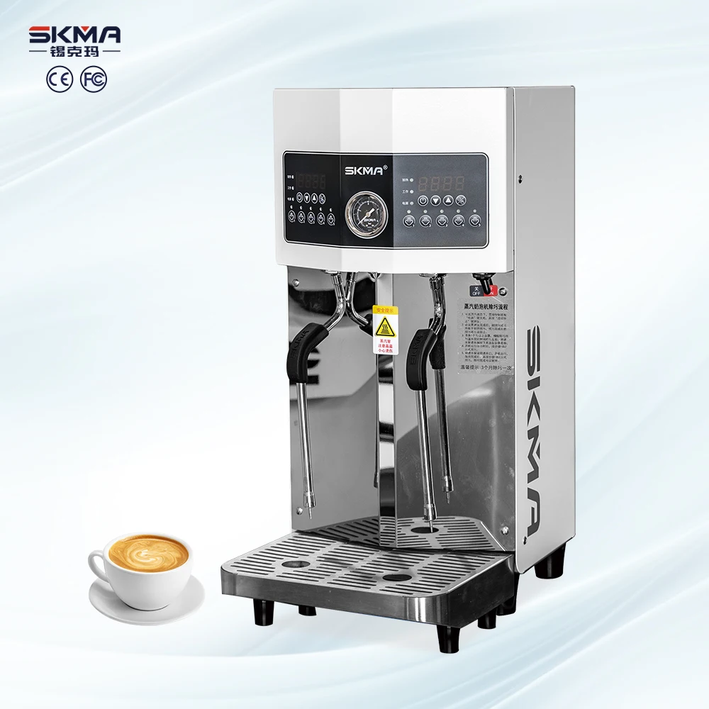 SKMA Fully Automatic Steamer Milk Foaming Machine Heating Steam Engine Water Milk Frother Machine With Double Head
SKMA Fully Automatic Steamer Milk Foaming Machine Heating Steam Engine Water Milk Frother Machine With Double Head