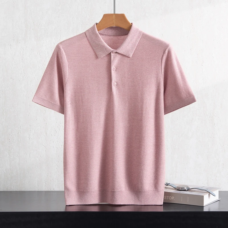 2026 Summer New Men's POLO Collar Knit Short-sleeved 100% Lyocell T-Shirt Pullover Business Casual Loose Tees Men's Tops Jumper
2026 Summer New Men's POLO Collar Knit Short-sleeved 100% Lyocell T-Shirt Pullover Business Casual Loose Tees Men's Tops Jumper