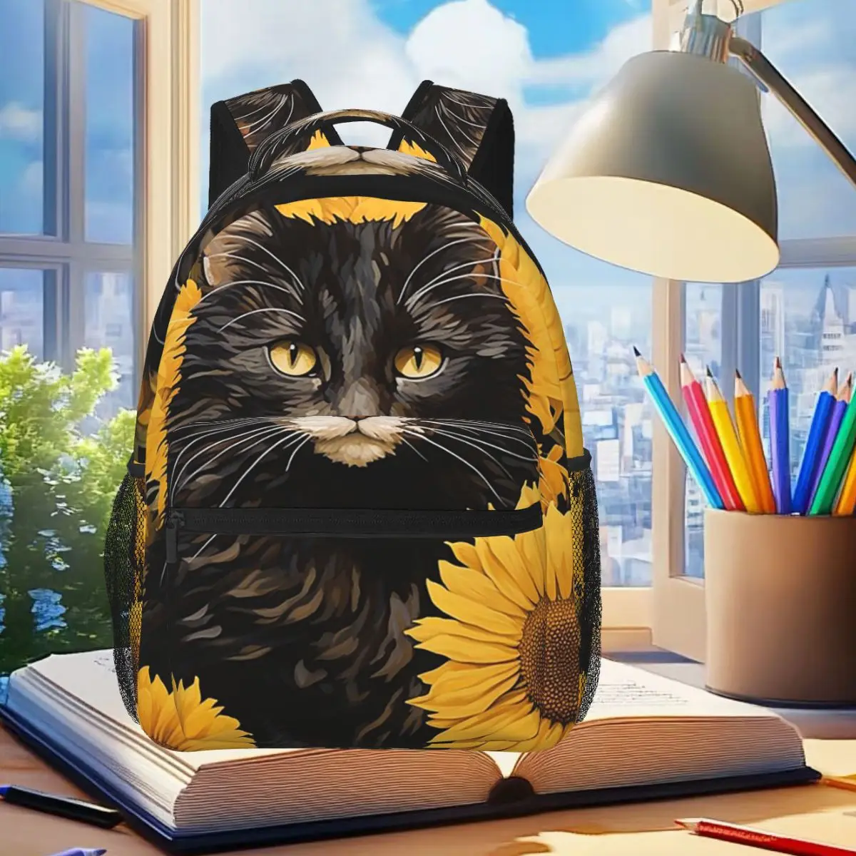 Sunflowers Surround Black Cat Backpack Student Boys Girls BookBag Children School Bag Computer Shoulder Bags for Men Women
Sunflowers Surround Black Cat Backpack Student Boys Girls BookBag Children School Bag Computer Shoulder Bags for Men Women