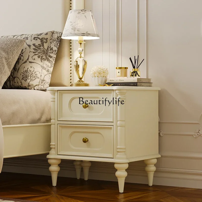 D06French retro style solid wood bedside table household bedroom small apartment bedside storage cabinet
D06French retro style solid wood bedside table household bedroom small apartment bedside storage cabinet