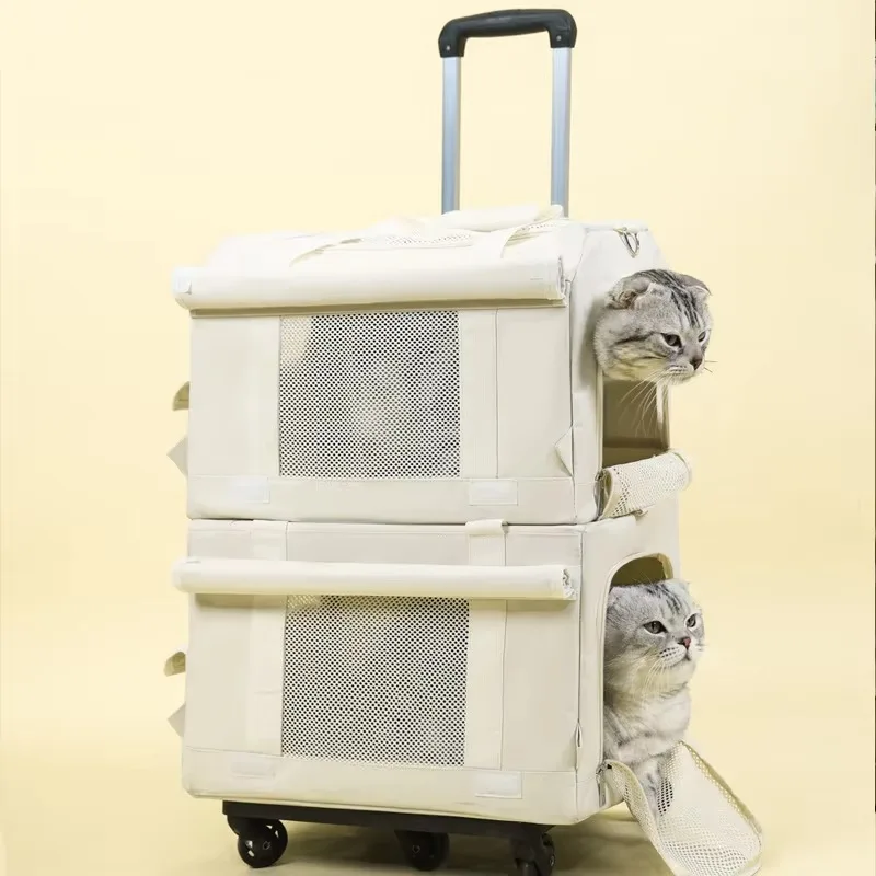 Large Capacity Double-Decker Pet Trolley Case Spring Summer Breathable Dog Cat Backpack Push-Pull Cat Handbag with Bus Design
Large Capacity Double-Decker Pet Trolley Case Spring Summer Breathable Dog Cat Backpack Push-Pull Cat Handbag with Bus Design