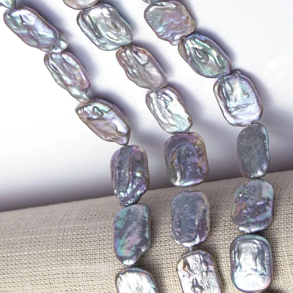 Natural Freshwater Pearl Beads 15x20-16x21mm Grey Rectangular Semi-finished Material Making DIY Necklace Bracelet 1Strand
Natural Freshwater Pearl Beads 15x20-16x21mm Grey Rectangular Semi-finished Material Making DIY Necklace Bracelet 1Strand