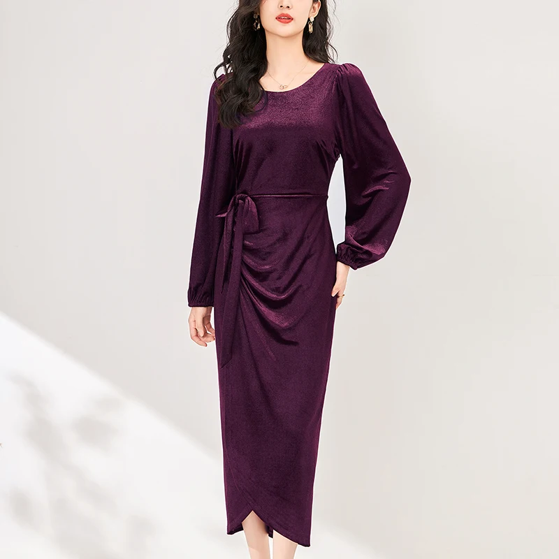Vintage Women's Velvet Dress Autumn Winter Elegant Party Dresses For Women Long Sleeve Bodycon Woman Solid Long Dress Slim
Vintage Women's Velvet Dress Autumn Winter Elegant Party Dresses For Women Long Sleeve Bodycon Woman Solid Long Dress Slim
