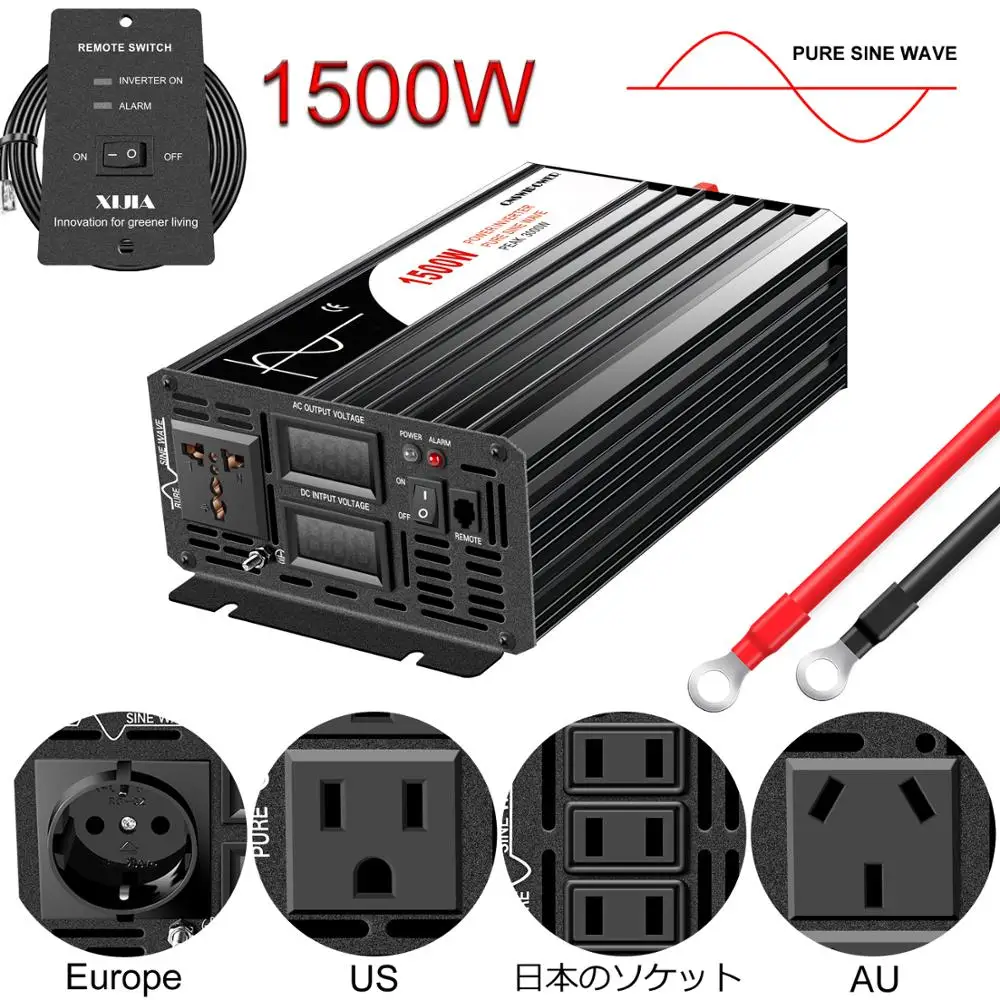 1500W inverter 12v 220v pure sine wave solar power inverter DC 24V 48V to AC 110V with remote control
1500W inverter 12v 220v pure sine wave solar power inverter DC 24V 48V to AC 110V with remote control