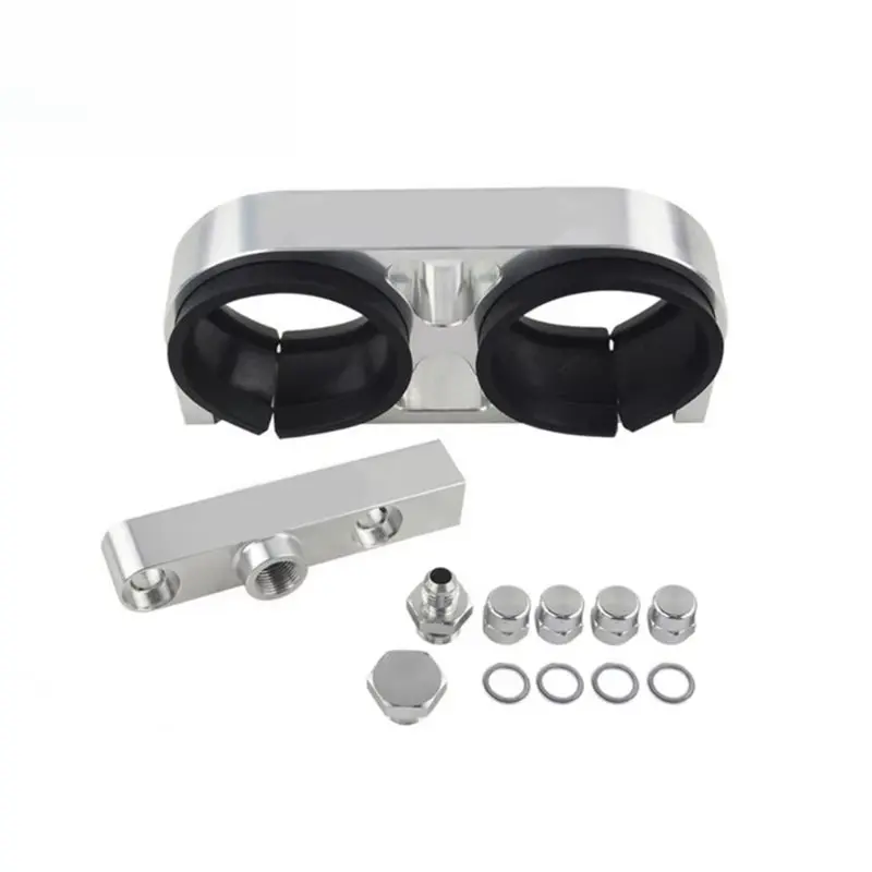 Twin Fuel Pump Bracket Billet Aluminium Assembly OUTLET Manifold In Silvery For 044 Fuel Pump-Boom
Twin Fuel Pump Bracket Billet Aluminium Assembly OUTLET Manifold In Silvery For 044 Fuel Pump-Boom