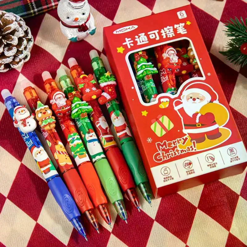Kawaii 6Pcs Christmas Themed Erasable Gel Pens Quick-Drying Writing Smooth Blue Ink Neutral Pens Student Stationery Gift
Kawaii 6Pcs Christmas Themed Erasable Gel Pens Quick-Drying Writing Smooth Blue Ink Neutral Pens Student Stationery Gift