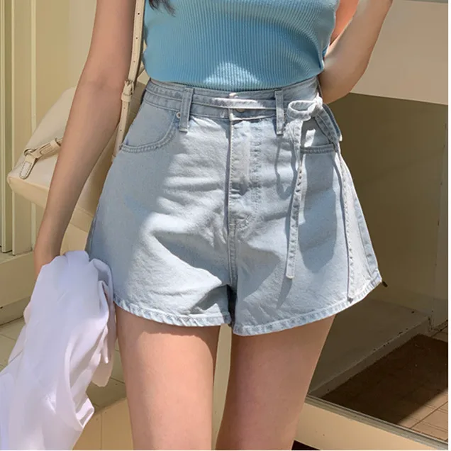 Summer 2026 High Waist A-Line Blue Washed Denim Shorts Korean Style Chic Tied Waist Ladies Loose Fit Cotton Shorts
Summer 2026 High Waist A-Line Blue Washed Denim Shorts Korean Style Chic Tied Waist Ladies Loose Fit Cotton Shorts
