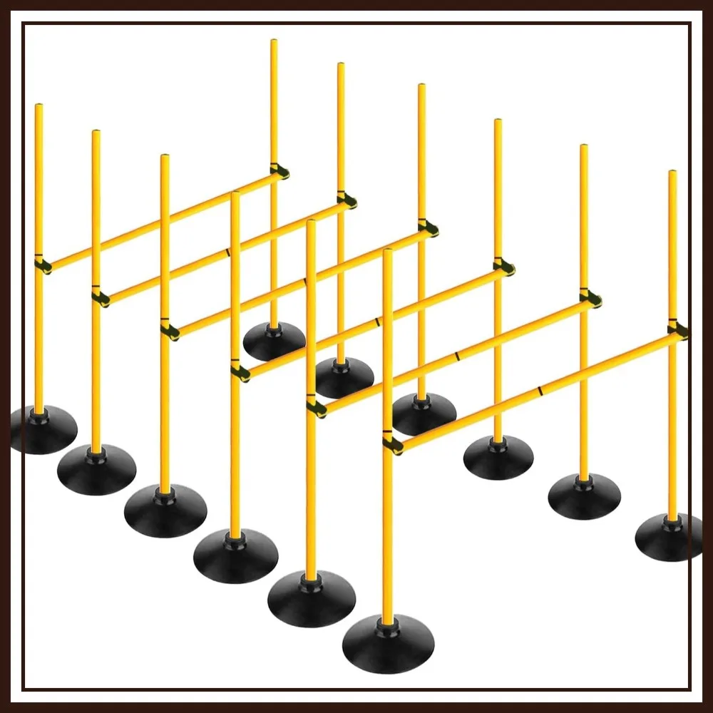 Adjustable Agility Hurdle Set Multi-Function Soccer Training Poles with Rubber Base
Adjustable Agility Hurdle Set Multi-Function Soccer Training Poles with Rubber Base