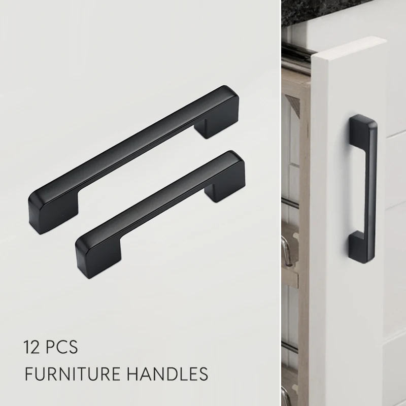 12pcs Matte Black Aluminum Furniture Handles Elegant High-End Cabinet Pulls for Kitchen Furniture Kitchen Handles Cabinet Knobs
12pcs Matte Black Aluminum Furniture Handles Elegant High-End Cabinet Pulls for Kitchen Furniture Kitchen Handles Cabinet Knobs