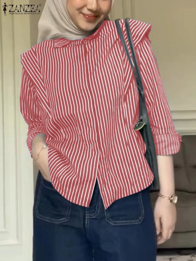 ZANZEA Woman Long Sleeve Shirts Casual Islamic Striped Button Up Tops Commute Work Hijab Lapel Neck Muslim Fashion Chemise Femme
ZANZEA Woman Long Sleeve Shirts Casual Islamic Striped Button Up Tops Commute Work Hijab Lapel Neck Muslim Fashion Chemise Femme
