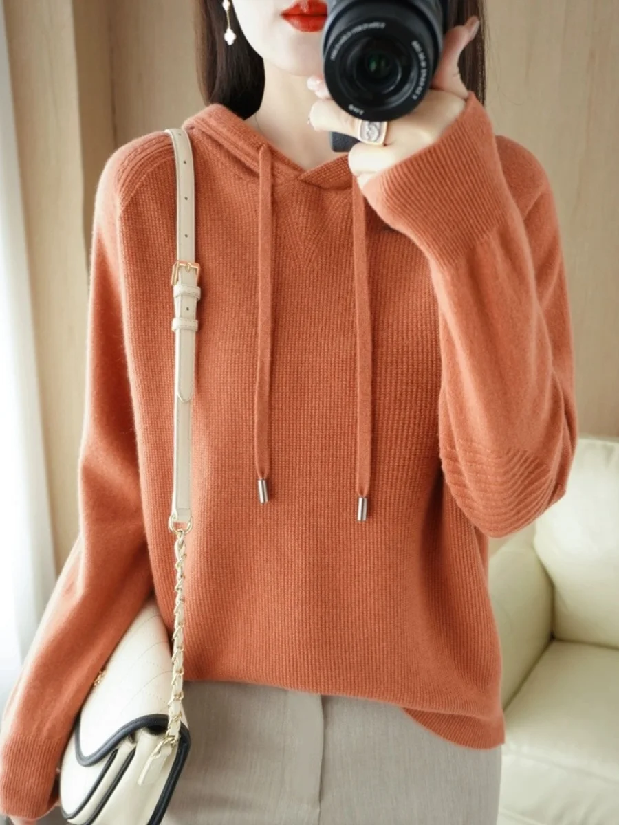Spring Autumn New Loose Casual Short Knitted Long Sleeve Hoodie Women's Korean Style Pure Color Simple Sweater Commute Style
Spring Autumn New Loose Casual Short Knitted Long Sleeve Hoodie Women's Korean Style Pure Color Simple Sweater Commute Style