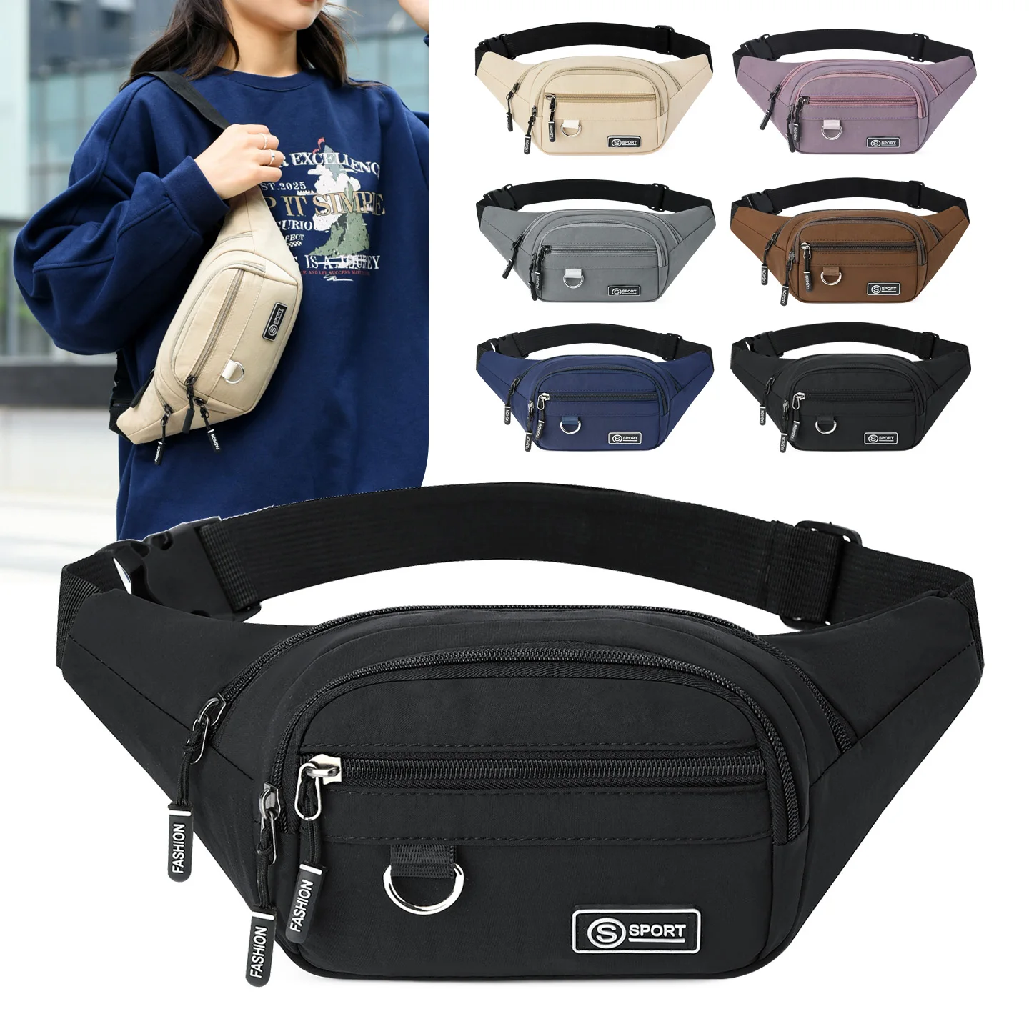 Minimalist Large-Capacity Men's Waist Bag Multi-Layer Water Resistant Front Backpack Casual Outdoor Crossbody Bag
Minimalist Large-Capacity Men's Waist Bag Multi-Layer Water Resistant Front Backpack Casual Outdoor Crossbody Bag