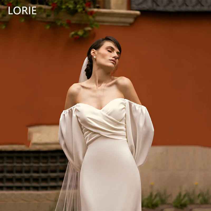 LORIE Mermaid Satin Wedding Dresses Full Sleeve OffShoulder Floor-Length Bride Prom Gown Tailing Elegant Bridal Gowns Customized
LORIE Mermaid Satin Wedding Dresses Full Sleeve OffShoulder Floor-Length Bride Prom Gown Tailing Elegant Bridal Gowns Customized