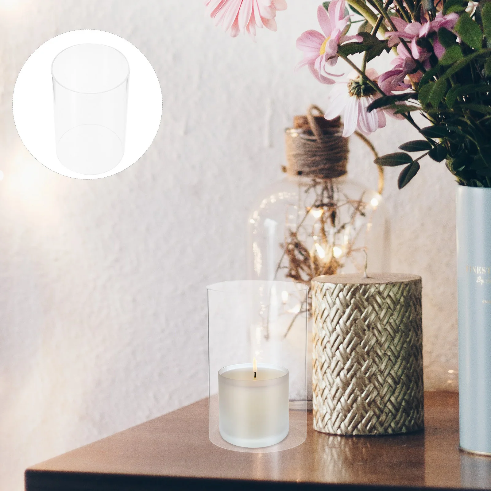 2Pcs Clear Glass Covers Windproof Holder for Pillar Candles Transparent Flame Shade Decorative Cylinder Tube Home
2Pcs Clear Glass Covers Windproof Holder for Pillar Candles Transparent Flame Shade Decorative Cylinder Tube Home