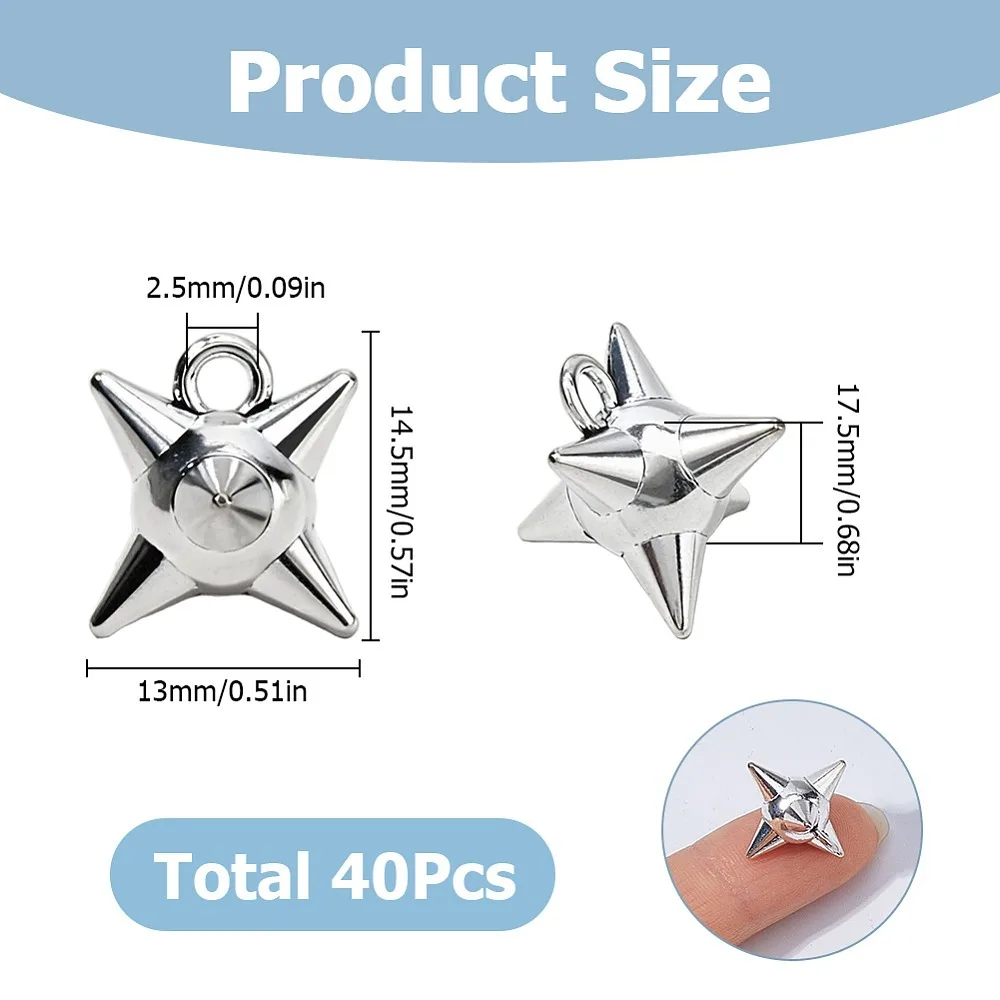40Pcs Alloy Star Charms Platinum 14.5x13x17.5mm Hole: 2.5mm
40Pcs Alloy Star Charms Platinum 14.5x13x17.5mm Hole: 2.5mm