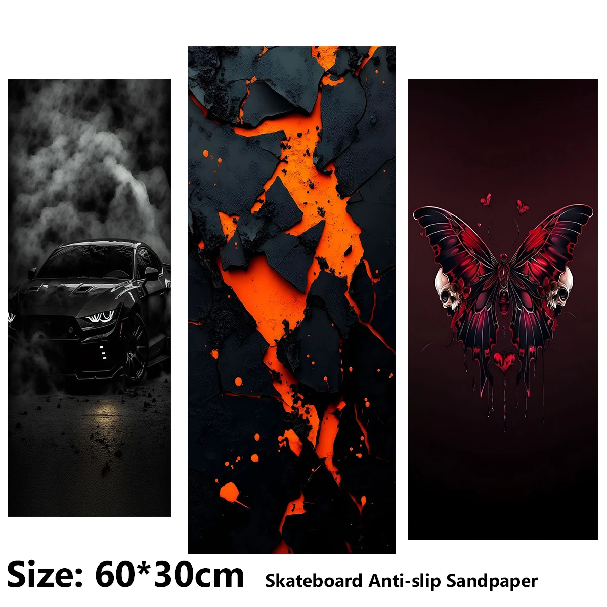 Electric Scooter Anti-slip Sticker Sandpaper Skateboard GripTape Sheet 60*30cm Cool Car with Butterfly and Skeleton Pattern
Electric Scooter Anti-slip Sticker Sandpaper Skateboard GripTape Sheet 60*30cm Cool Car with Butterfly and Skeleton Pattern