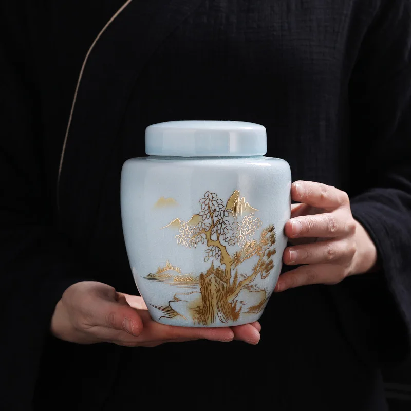 Ceramic Storage Landscape Plant Sealed Tea Large-capacity Beans Pu'er Bottle
Ceramic Storage Landscape Plant Sealed Tea Large-capacity Beans Pu'er Bottle