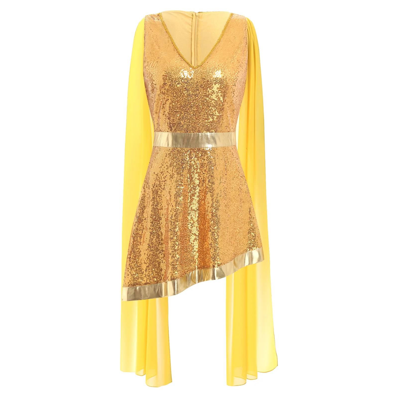 Womens Greek Glorious Goddess Princess Cosplay Costume V-neck Sparkly Sequined Grecian Athena Roman God Dress with Chiffon Belt
Womens Greek Glorious Goddess Princess Cosplay Costume V-neck Sparkly Sequined Grecian Athena Roman God Dress with Chiffon Belt