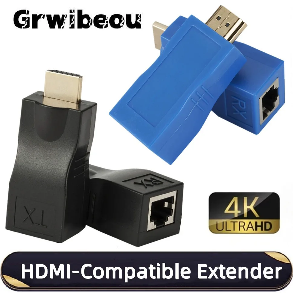 4K HDMI-compatible Extender Extension up to 30m Over CAT5e / CAT6 UTP LAN Ethernet Cable RJ45 Ports LAN Network Adapter
4K HDMI-compatible Extender Extension up to 30m Over CAT5e / CAT6 UTP LAN Ethernet Cable RJ45 Ports LAN Network Adapter