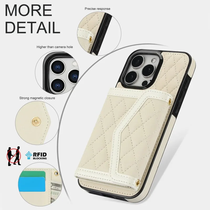 Phone Case For iPhone 17 16 15 14 13 12 11 Pro Max Plus New INS ID Bank Card Pocket Leather Crossbody Protective Cover
Phone Case For iPhone 17 16 15 14 13 12 11 Pro Max Plus New INS ID Bank Card Pocket Leather Crossbody Protective Cover
