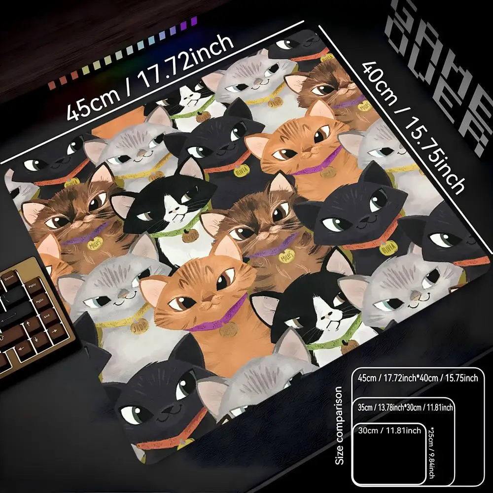 Cartoon Cats Mouse Pad 40X45 Large Square Computer Office Game Table Mat Rubber Anti-slip Mousepad Small Decor Desk Pads
Cartoon Cats Mouse Pad 40X45 Large Square Computer Office Game Table Mat Rubber Anti-slip Mousepad Small Decor Desk Pads