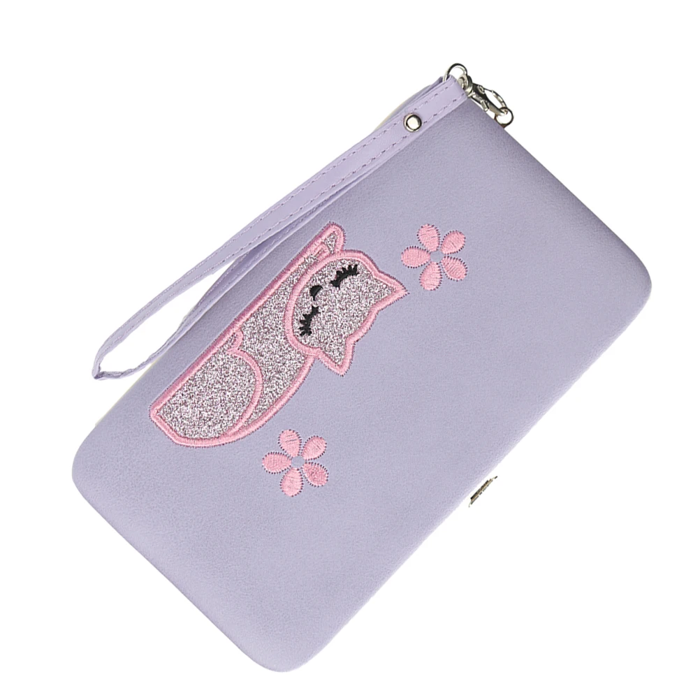 Cat Embroidered Coin Purse High Capacity Lavender Zipper Women Wallet Long Purse Handbag Compact Lightweight Cards Coins Cash
Cat Embroidered Coin Purse High Capacity Lavender Zipper Women Wallet Long Purse Handbag Compact Lightweight Cards Coins Cash