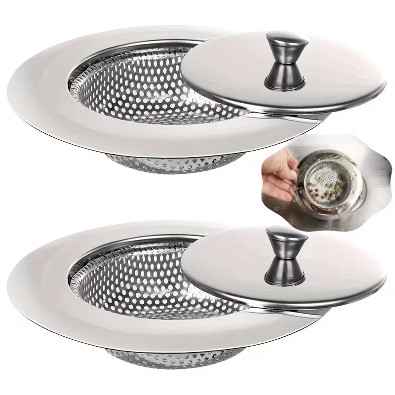 2 Durable Stainless Steel Kitchen Sink Filters With Covers - Double Layered Vegetable Washing Basin And Floor Drain Mesh, High-Efficiency Water Flow, Floor Drain Cover | Perforated Design | Corrosion-Resistant Material, Kitchen Sink Sink Filter
2 Durable Stainless Steel Kitchen Sink Filters With Covers - Double Layered Vegetable Washing Basin And Floor Drain Mesh, High-Efficiency Water Flow, Floor Drain Cover | Perforated Design | Corrosion-Resistant Material, Kitchen Sink Sink Filter