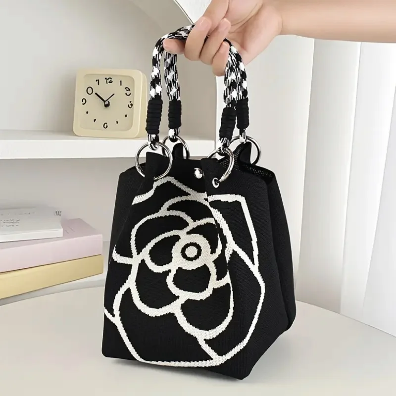 Fashion Flowers Knit Handbag Women Shoulder Bag Color Contrast Portable Ladies Beach Handbag Shopping Tote
Fashion Flowers Knit Handbag Women Shoulder Bag Color Contrast Portable Ladies Beach Handbag Shopping Tote