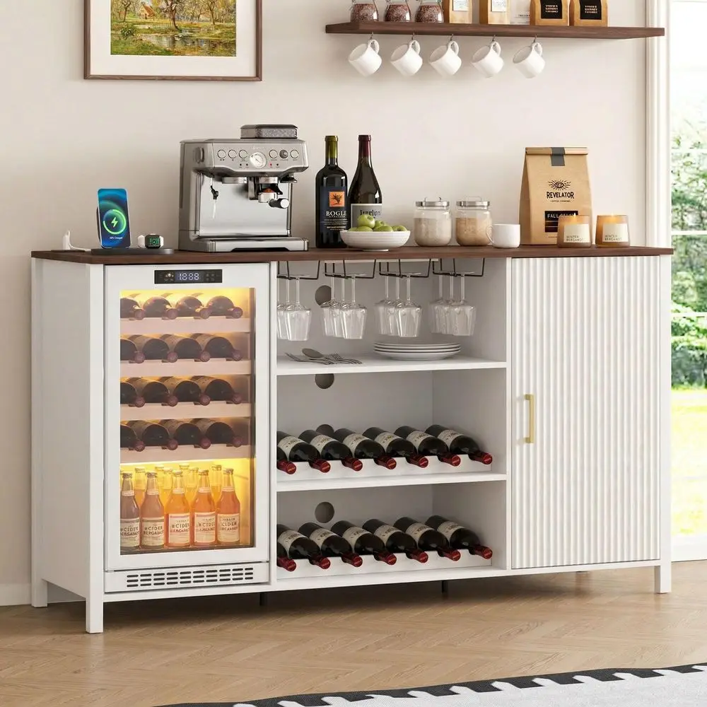 Large Coffee Bar Cabinet with Power Outlet, Mini Fridge Cabinet with Adjustable Shelf Wine Rack Glass Holder Liquor Wine Bar St
Large Coffee Bar Cabinet with Power Outlet, Mini Fridge Cabinet with Adjustable Shelf Wine Rack Glass Holder Liquor Wine Bar St