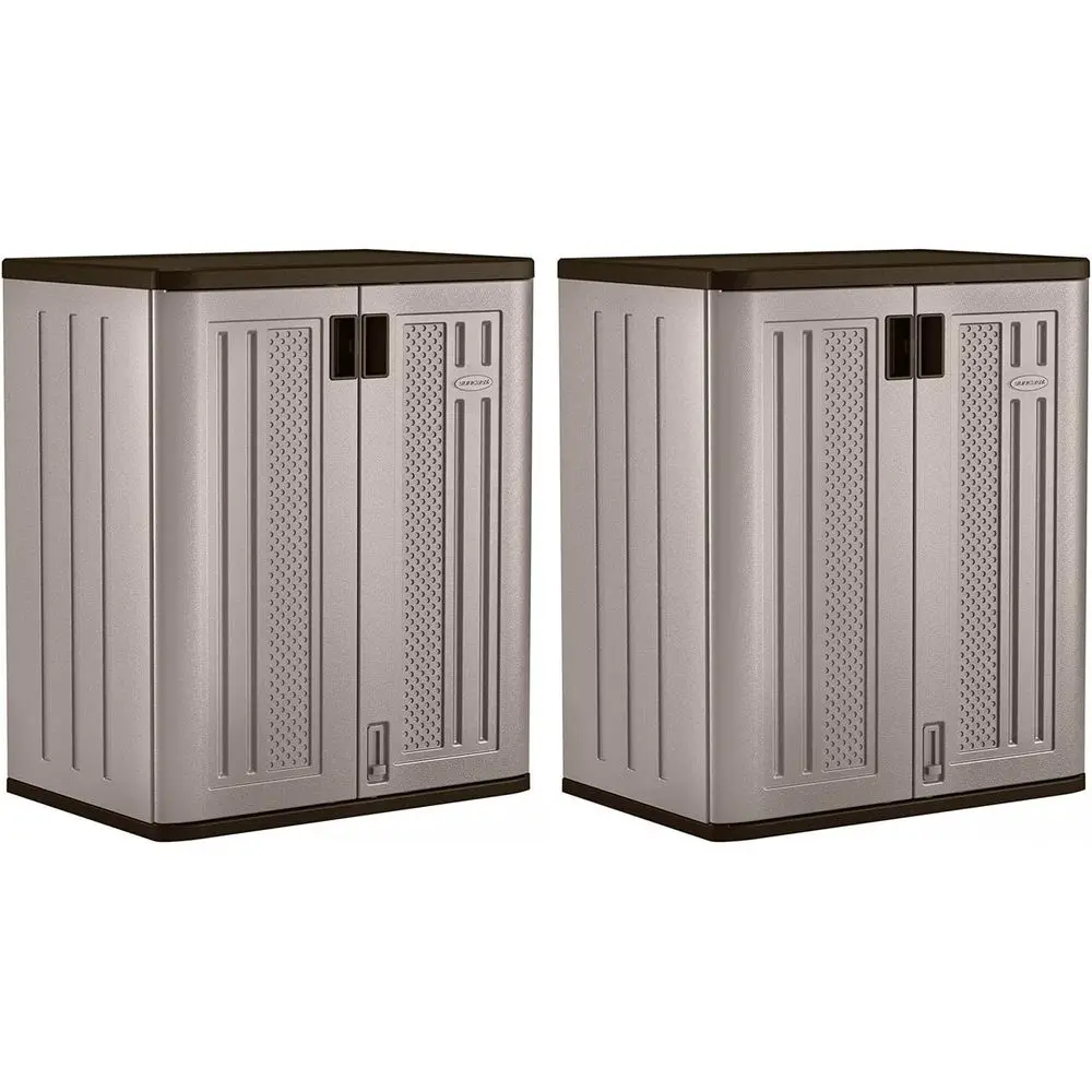 2 Pack 9 Cu. t. Base Storage Cabinet, Resin Garage Organizer, Platinum Metallic/
2 Pack 9 Cu. t. Base Storage Cabinet, Resin Garage Organizer, Platinum Metallic/