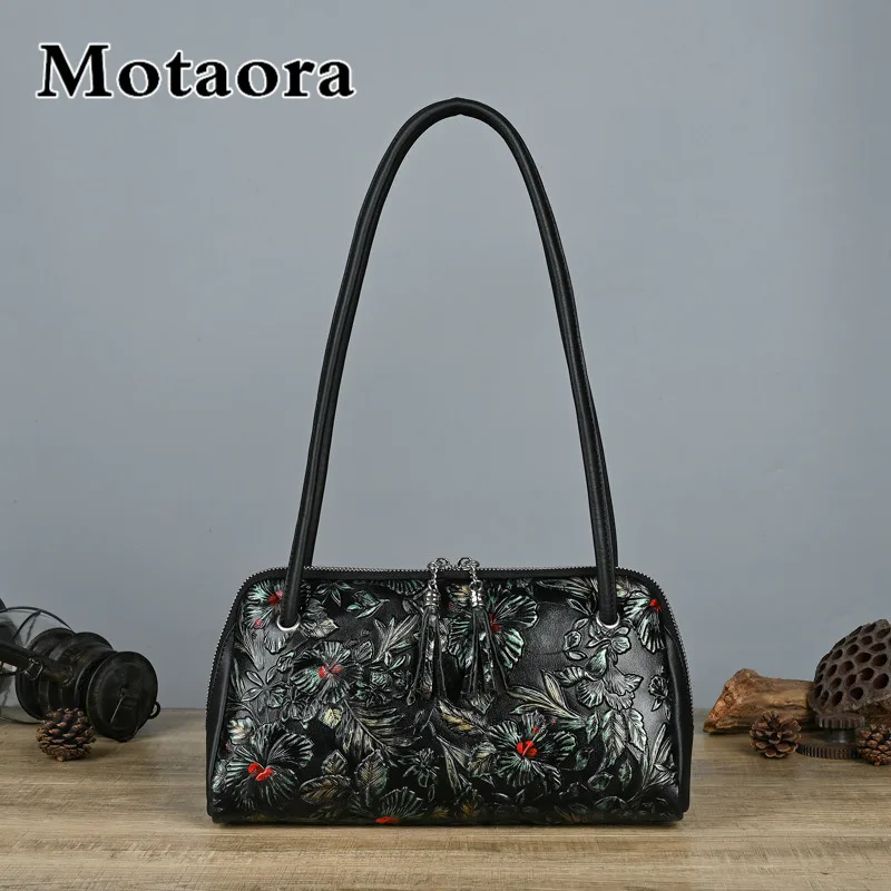 MOTAORA 2025 New Women's Handbag, Genuine Leather Vintage Top Handle Bag with Floral Painting, Small Shoulder Purse for Ladies
MOTAORA 2025 New Women's Handbag, Genuine Leather Vintage Top Handle Bag with Floral Painting, Small Shoulder Purse for Ladies