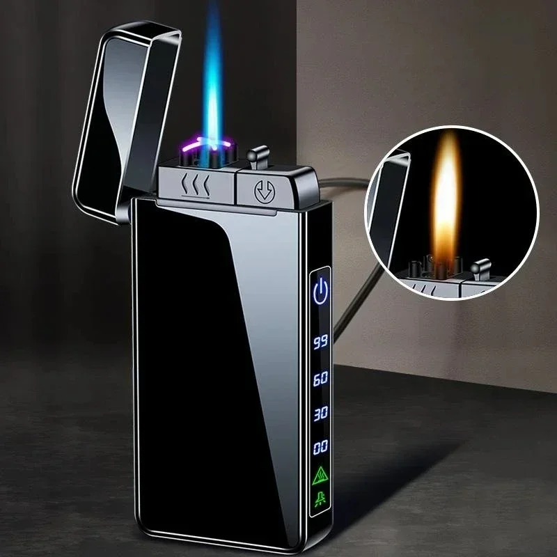 New Triple Flame Electric Pulse Plasma Dual Arc USB Lighter Metal Gas and Electric Lighter LED Screen Display Lighter Men's Gift
New Triple Flame Electric Pulse Plasma Dual Arc USB Lighter Metal Gas and Electric Lighter LED Screen Display Lighter Men's Gift