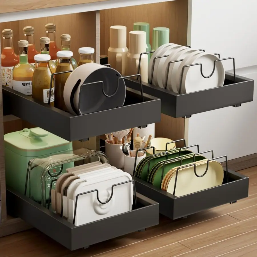 Pack Pull Out Cabinet Organizer with 8 Dividers,21.8 Deep Slide Out Drawers for Cabinets Adhesive Pull Out Drawers Heavy Duty P
Pack Pull Out Cabinet Organizer with 8 Dividers,21.8 Deep Slide Out Drawers for Cabinets Adhesive Pull Out Drawers Heavy Duty P