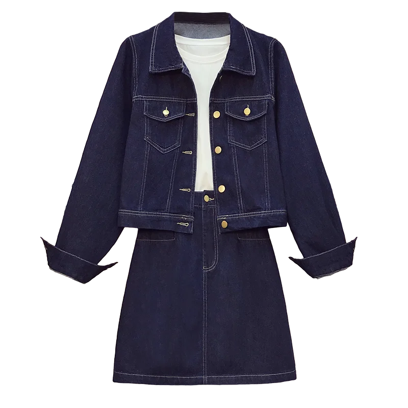 Autumn Winter Denim Two-piece Set For Women 2023 Jacket Coat Tops And Mini Skirt Female L-4XL Party Casual Slim Blue Streetwear
Autumn Winter Denim Two-piece Set For Women 2023 Jacket Coat Tops And Mini Skirt Female L-4XL Party Casual Slim Blue Streetwear