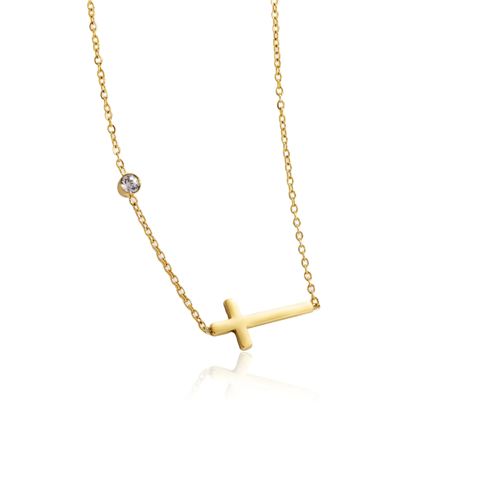 Cute Small Fashion Tiny CZ Stone and Cross Pendant Female Gold Color Stainless Steel Link Chain Necklace for Woman Jewelry Gift
Cute Small Fashion Tiny CZ Stone and Cross Pendant Female Gold Color Stainless Steel Link Chain Necklace for Woman Jewelry Gift