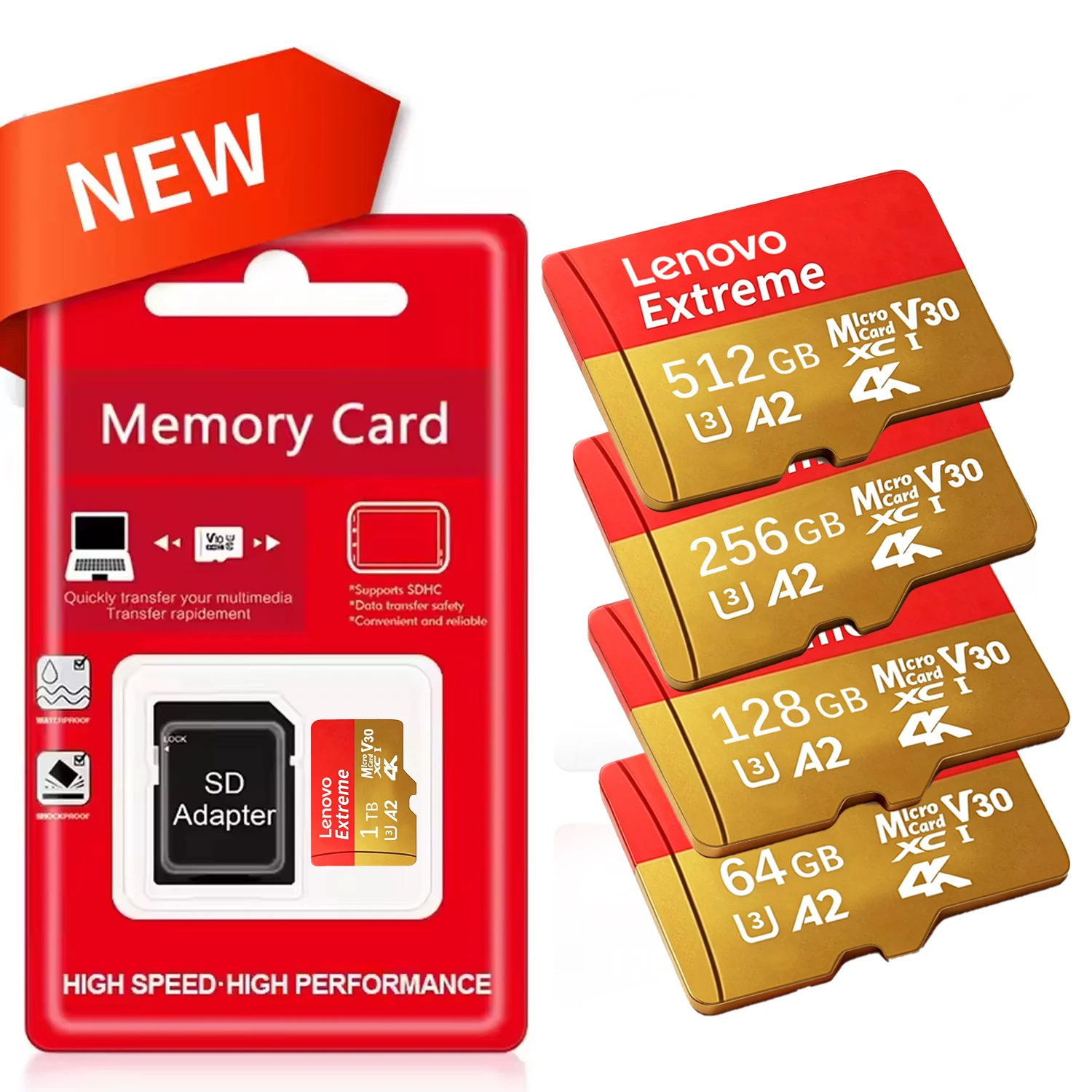 High-Speed Lenovo Original SD Card Memory Card 512GB 256GB 128GB Class 10 U3 V30 4K Full HD For Phone Digital Camera MP3 Player
High-Speed Lenovo Original SD Card Memory Card 512GB 256GB 128GB Class 10 U3 V30 4K Full HD For Phone Digital Camera MP3 Player