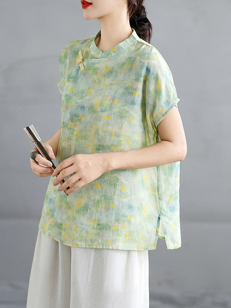 Young Chinese Style Cotton Linen Two-Piece Set Women's Summer Short Sleeve Button up Top And Pants Breathable Lightweight Cas...
Young Chinese Style Cotton Linen Two-Piece Set Women's Summer Short Sleeve Button up Top And Pants Breathable Lightweight Cas...